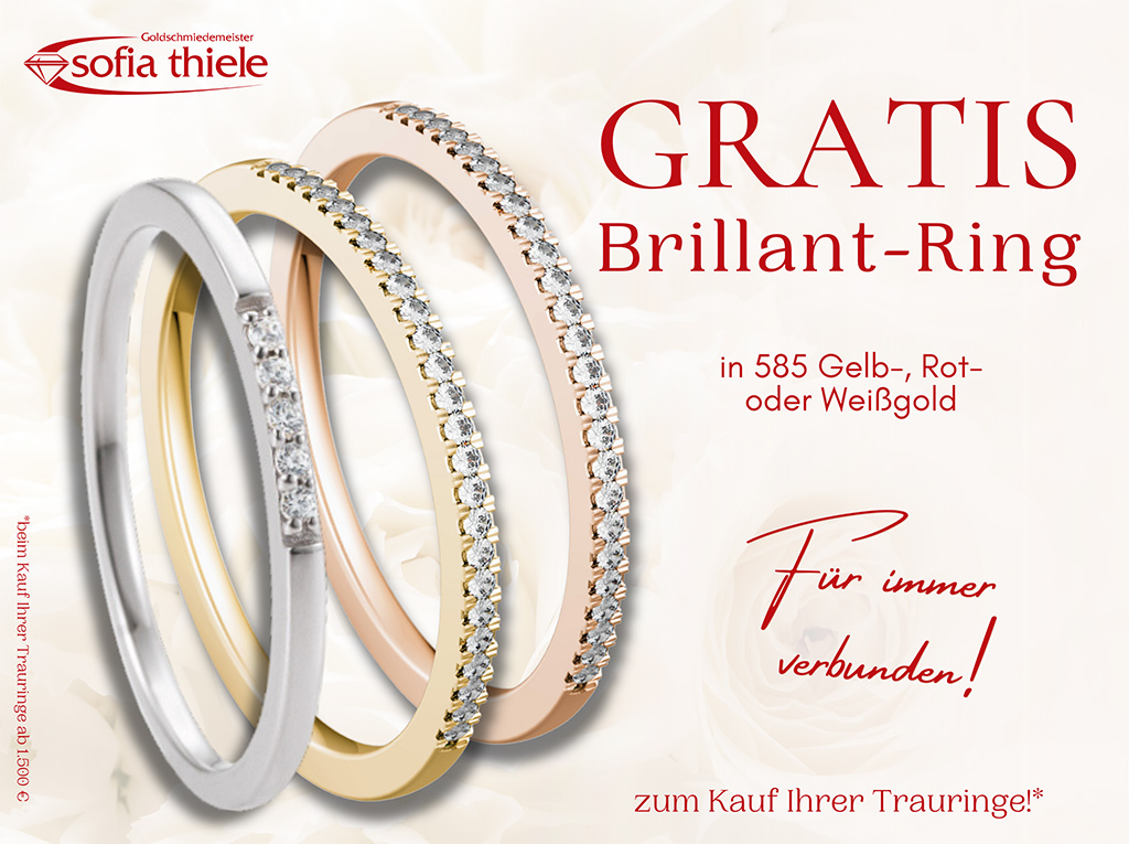 Gratis Brillant Ring zum Kauf Ihrer Trauringe